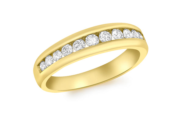 9ct Yellow Gold 0.50ct Diamond Half Eternity Ring