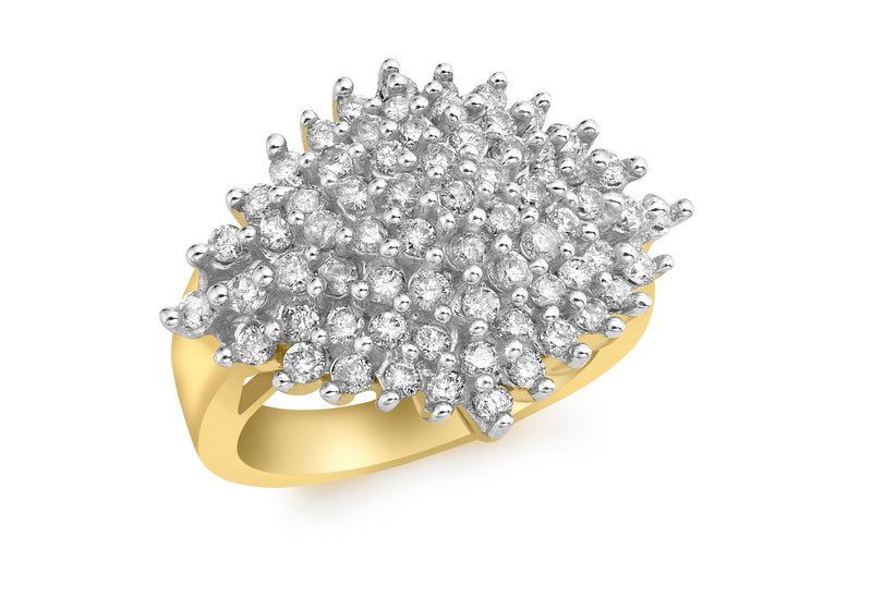 Diamond Cluster Ring 1.00ct Diamonds 9ct Gold