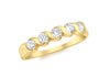 9ct Yellow Gold 5-Zirconia  Intertwining Ring