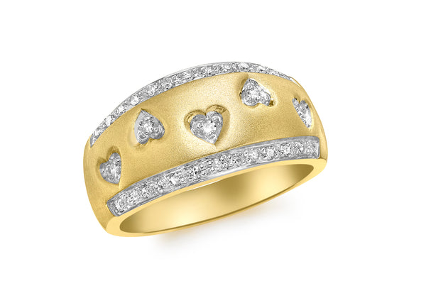 9ct Yellow Gold 0.23t Diamond Heart Ring