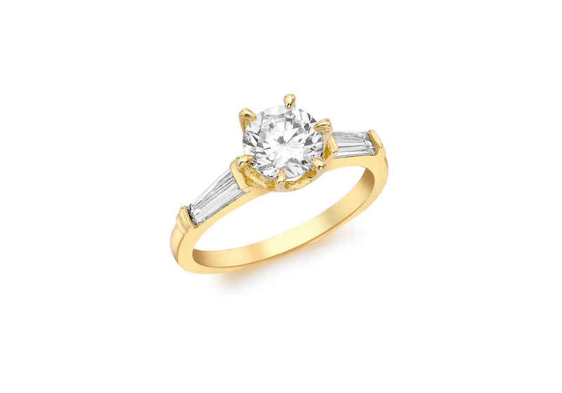 9ct Yellow Gold Zirconia  Solitaire Ring