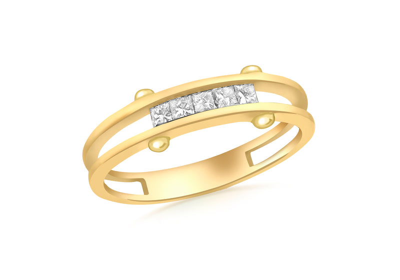 9ct Yellow Gold 0.25t Princess Cut Diamond Ring