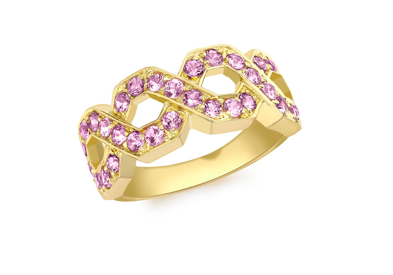 9ct Yellow Gold Pink Sapphire Ring