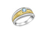 9ct Yellow and White Gold Blue Topaz Ring