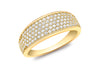9ct Yellow Gold Zirconia  Pave Set Tapered Ring
