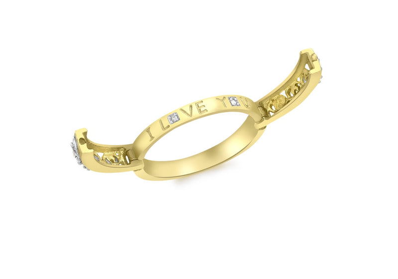 9ct Yellow Gold 0.06ct Diamond Hidden I Love You Ring Harper