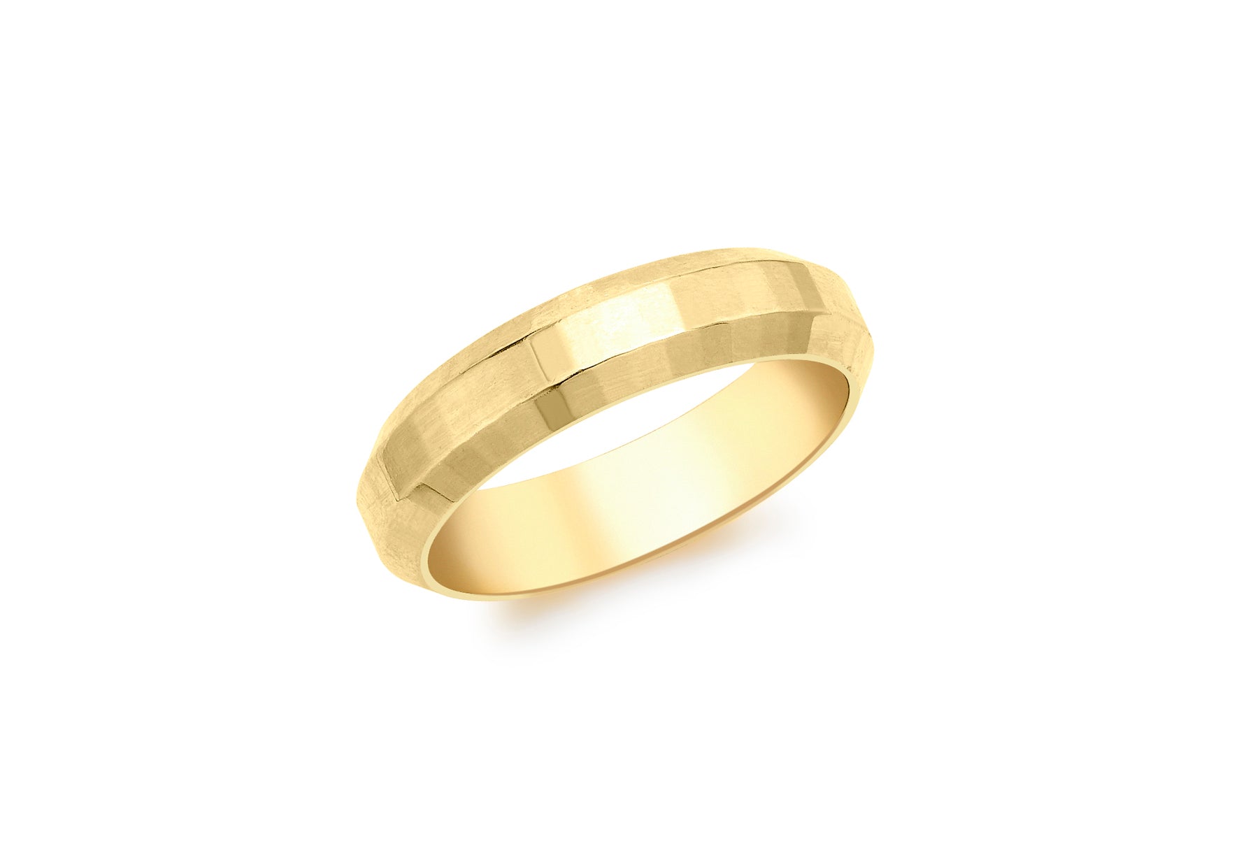 9ct Yellow Gold MultiFacetedBand Ring