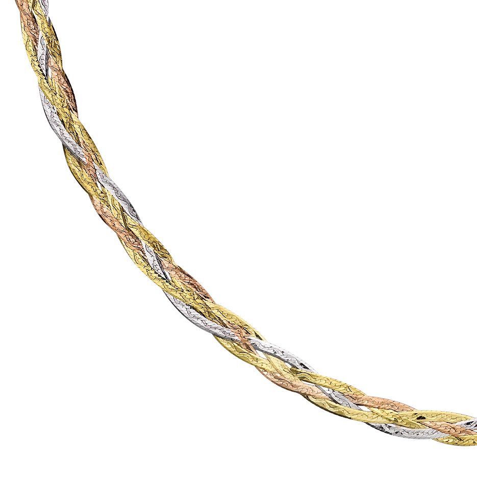 Steel Necklace - 3 mm Herryingbone - 32+6 cm, 38+4 cm, 42 cm and 48 cm - Colour  Gold