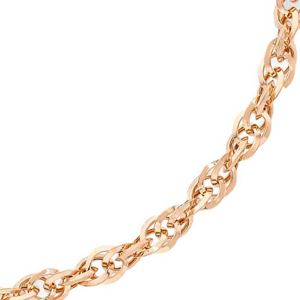 9ct Rose Gold 60 Diamond Cut Prince of Wales Chain