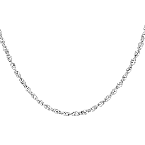 9ct White Gold 60 Diamond Cut Prince of Wales Chain