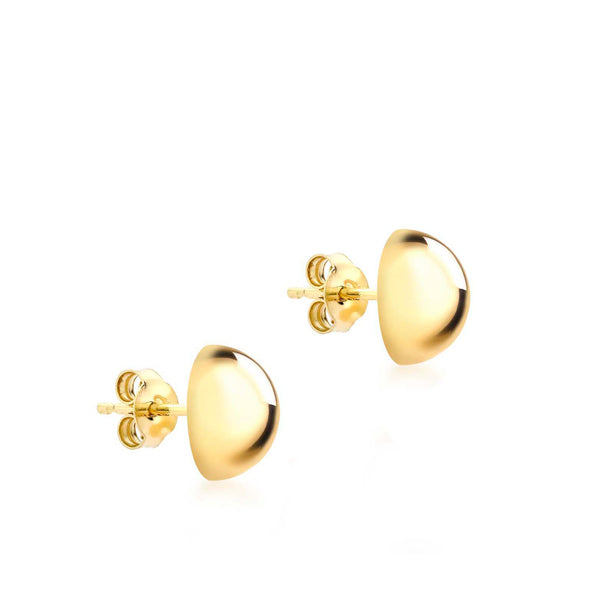 9ct Yellow Gold 10mm Half-Ball Polished Stud Earrings