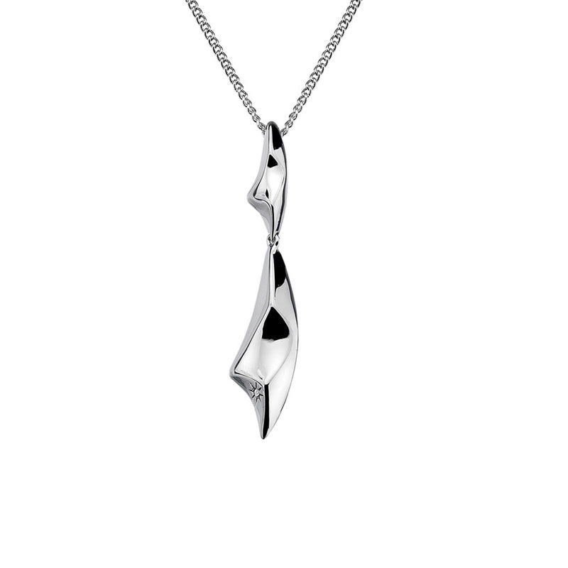 Fateted Drop Pendant Necklace  Hand-Set With A Diamond Accent