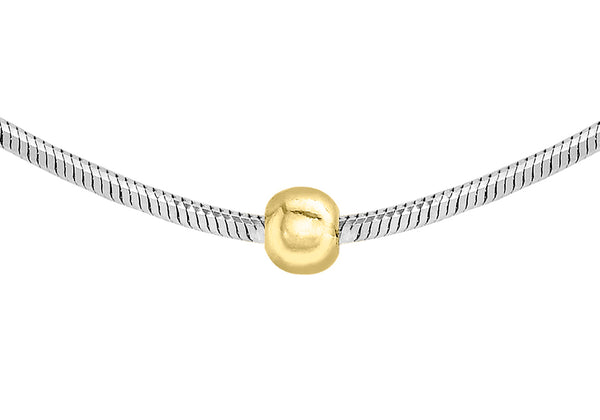 9ct Two-Tone Gold Ball Hexad Snake Chain Necklace