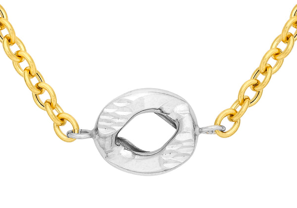 9ct 2-Colour Gold Diamond Cut Curb Belcher  Chain 46m/18"9