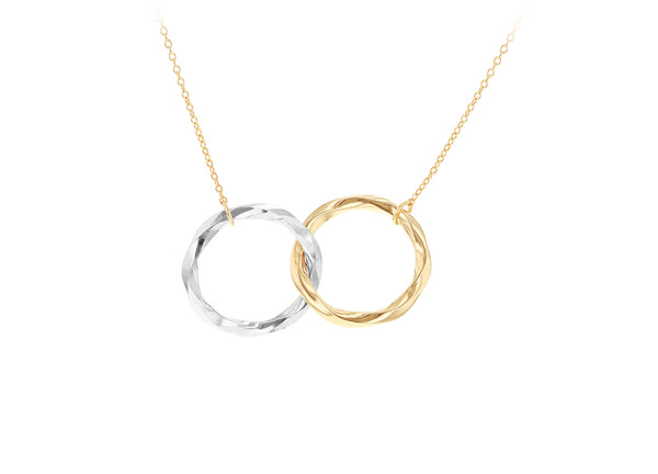 9ct Two-Tone Gold Annular Interlink Necklace