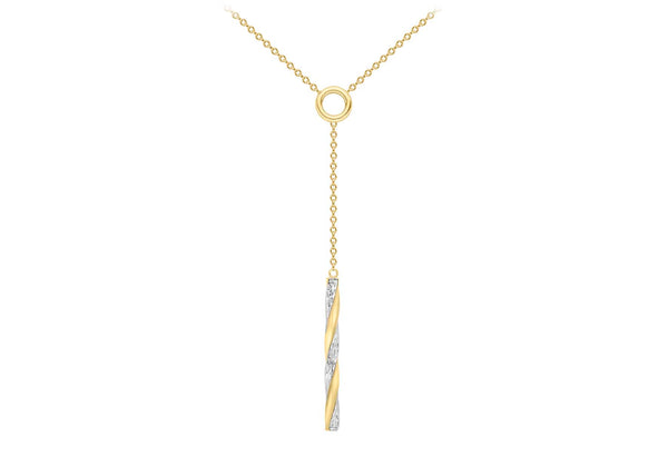 9ct 2-Tone Gold Diamond Cut Twist Bar Adjustable Necklace  41m/16"-43m/17"9