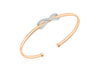 9ct 2-Tone Gold Zirconia  'Figure 8' Torque Bangle
