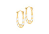 9ct 2-Colour Gold Patterned Kiss Creole Earrings