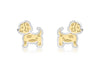 9ct 2-Colour Gold Doggy Stud Earrings