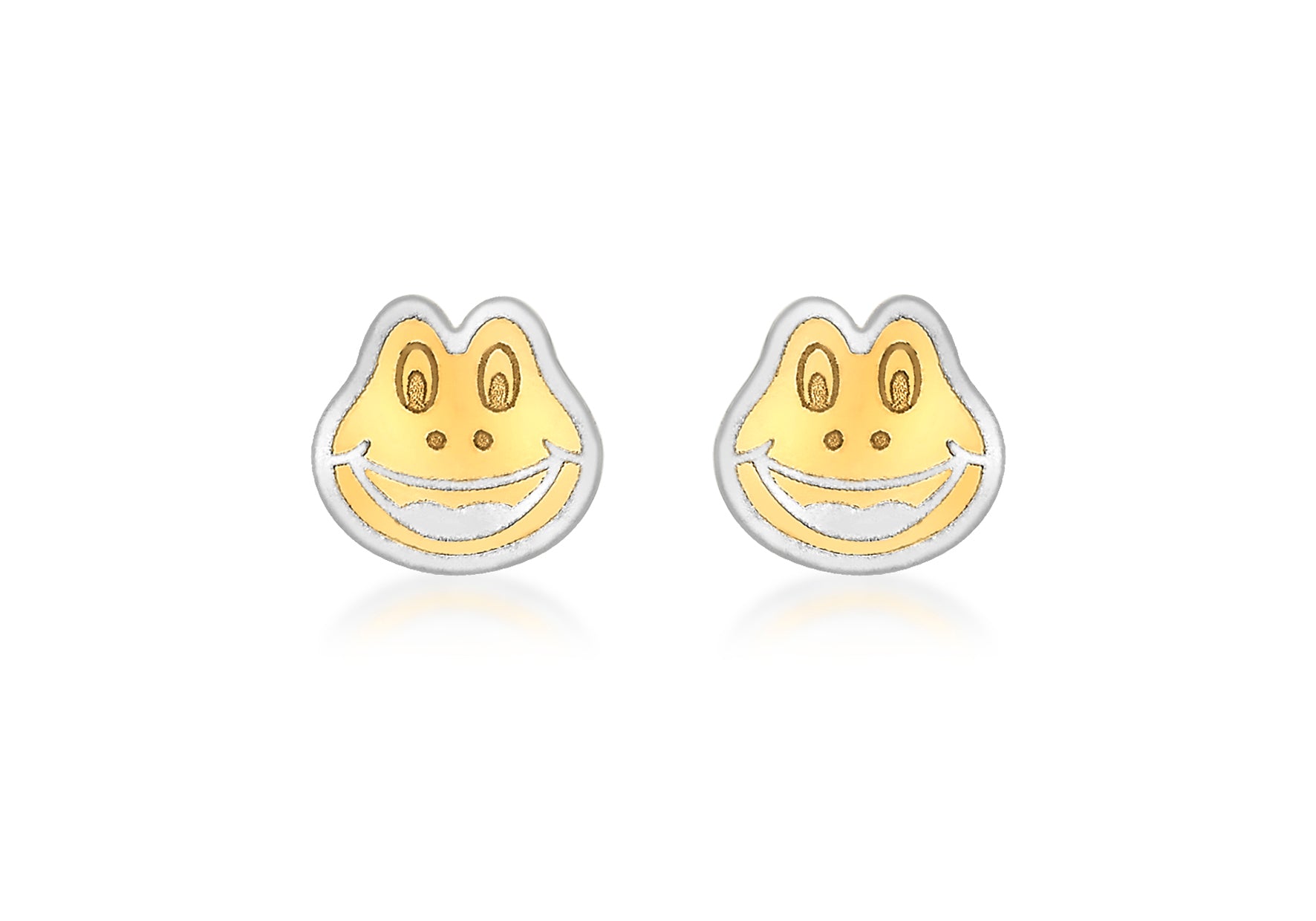 9ct 2-Colour Gold Frog Fae Stud Earrings