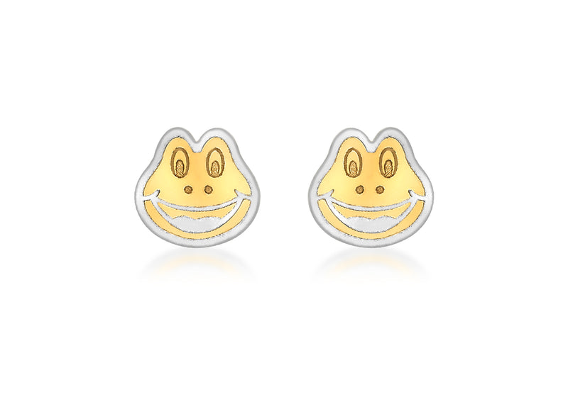9ct 2-Colour Gold Frog Fae Stud Earrings