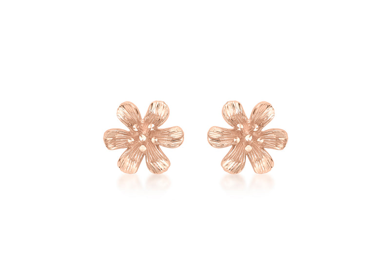 9ct 2-Colour Gold Flower Stud Earrings