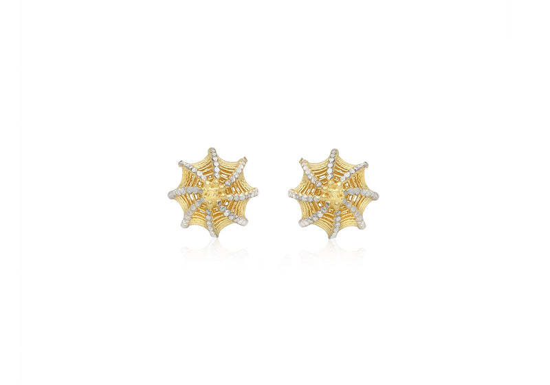 9ct 2-Tone Gold 10mm Umbrella Stud Earrings