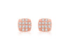 9ct Rose Gold 0.10ct Diamond Pave Set 5mm ushion Stud Earrings