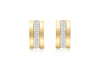 9ct 2-Tone Gold Zirconia  7.5mm x 14.8 Triple-Bars Stud Earrings