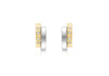 9ct 2-Tone Gold Zirconia  4.5mm x 11.5mm Asymmetric Double Bars Stud Earrings