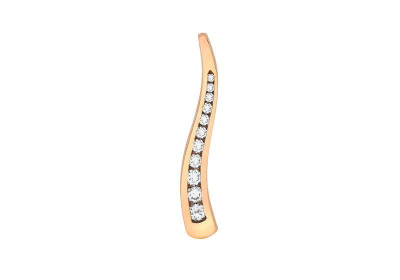 9ct Rose Gold 0.25t Diamond Drop Slider Pendant