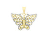 9ct 2-Colour Gold Diamond Cut Filigree Butterfly Pendant