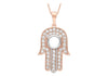 9ct 2-Tone Gold Zirconia  Hamsa Pendant