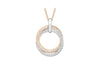 9ct White and Rose Gold Zirconia  15mm x 21mm Rings Pendant