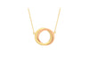 9ct 2-Colour Gold Diamond Cut Double-Ring Pendant Necklet9