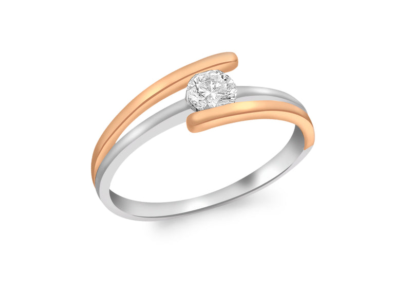 9ct 2-Colour Gold 0.25t Diamond Ring