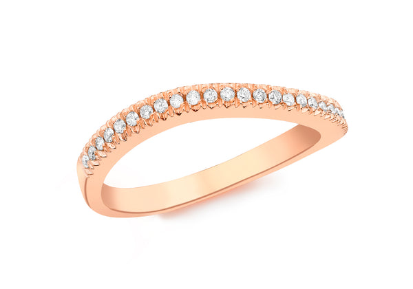 9ct Rose Gold 0.15t Diamond Wave Eternity Ring