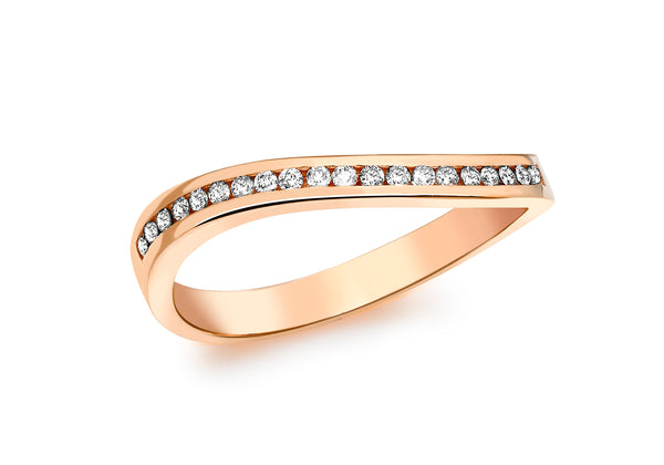9ct Rose Gold 0.15t Channel Set Diamond Wave Eternity Ring