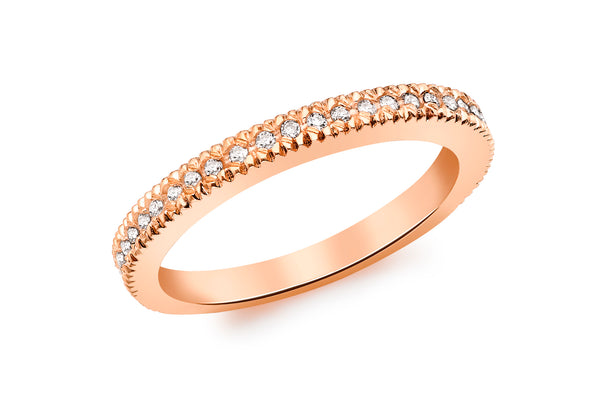 9ct Rose Gold 0.15t Diamond Set Eternity Ring