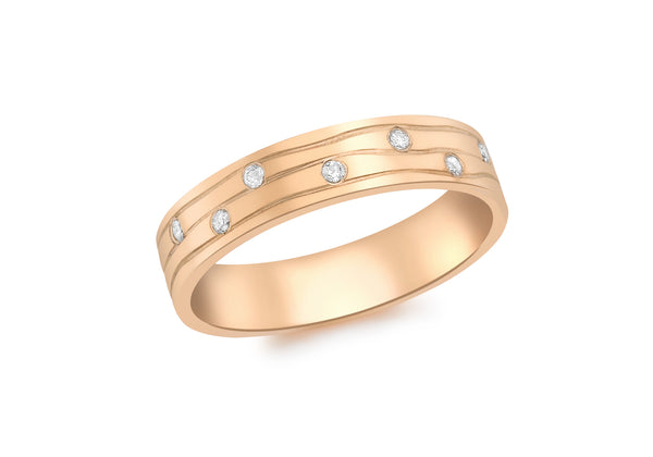 9ct Rose Gold 0.05t Diamond Band Ring