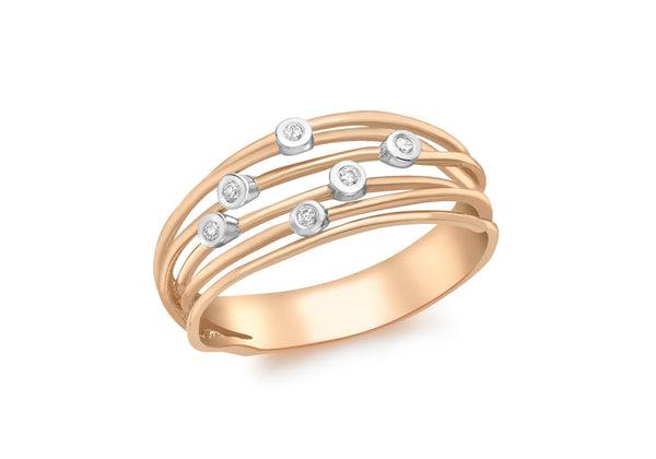 9ct Rose Gold 0.05t Diamond Twist Band Ring