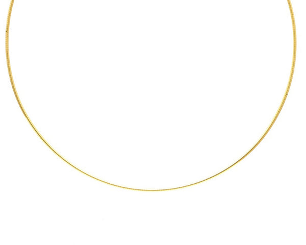 18ct Yellow Gold Round Slim Omega Chain