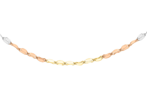 9ct 3-Colour Gold Twist Link Chain 41m/16"9