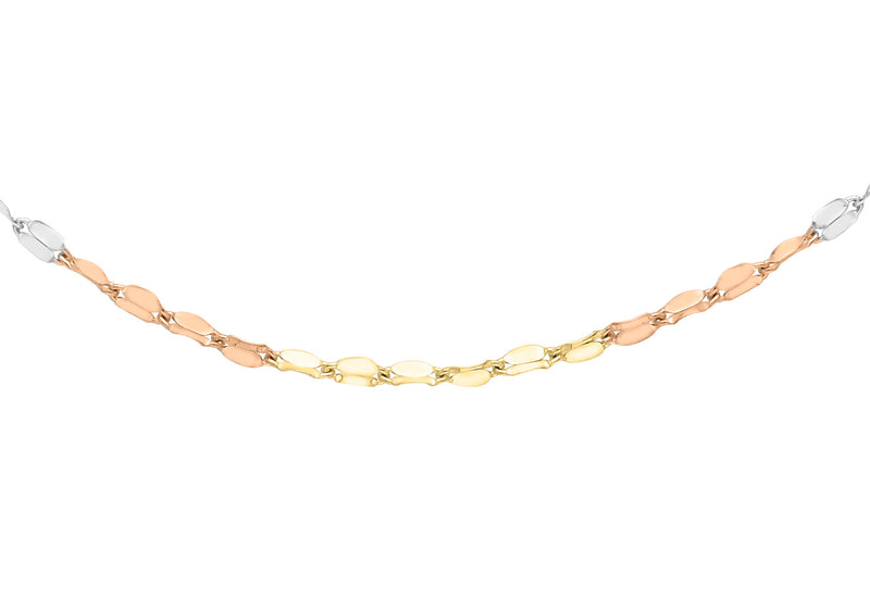 9ct 3-Colour Gold Twist Link Chain 41m/16"9