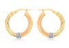 9ct 3-Colour Gold 20mm Creole Earrings