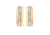 9ct 3-Colour Gold Zirconia  Band Earrings