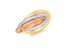 9ct Tri-Colour Gold Diamond Cut Russian Band Ring