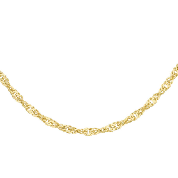 9ct Yellow Gold 35 Diamond Cut Twist Curb Chain