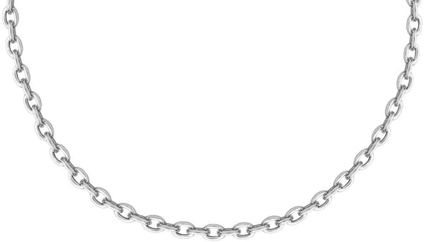 Sterling Silver 80 Diamond Cut Oval Belcher Chain