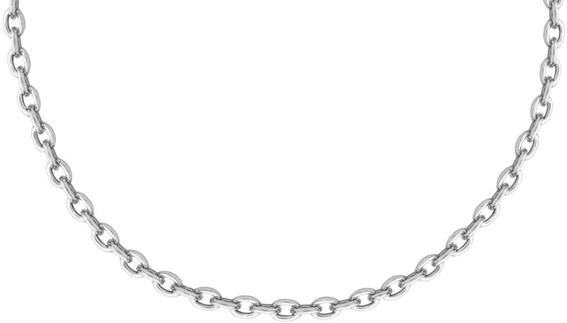 Sterling Silver 80 Diamond Cut Oval Belcher Chain
